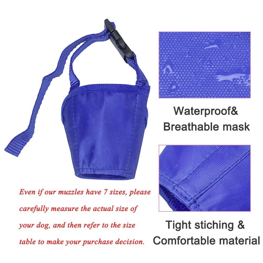 Coppthinktu Dog Muzzle Suit 7PCS Muzzles for Biting Barking Chewing, A-Blue