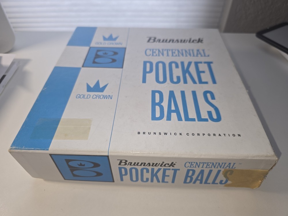 Brunswick Centennial Pool Balls - Complete 16 Ball Set w Vintage Box