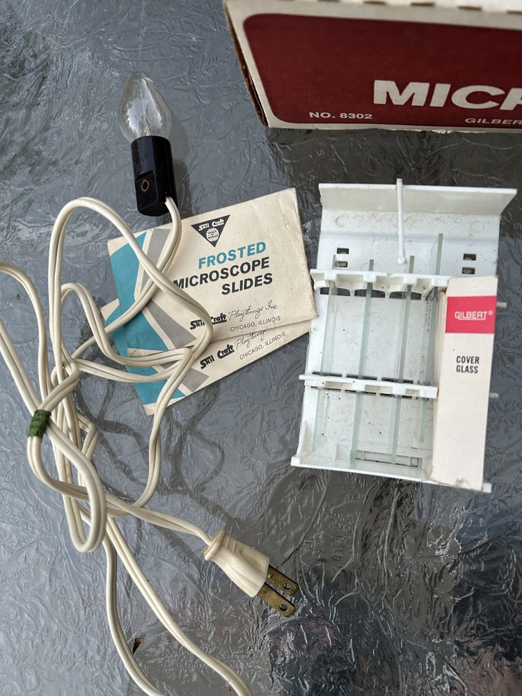 Vintage A.C. Gilbert Student Microscope Set Illuminated Complete w/ Box