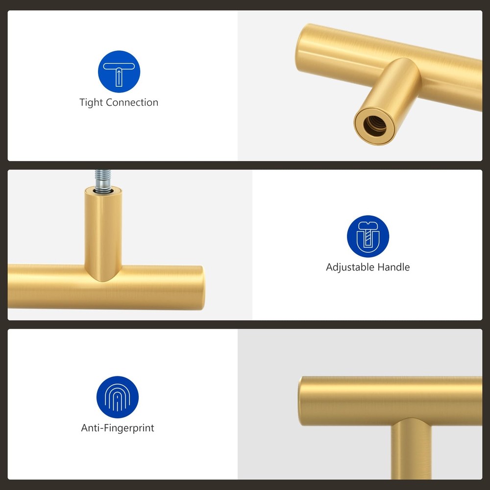 25 Pack Gold Cabinet Knobs Brushed Brass Kitchen Knobs Gold Drawer Knobs Bath...