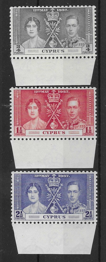 Cyprus 1937 Coronation Set MNH