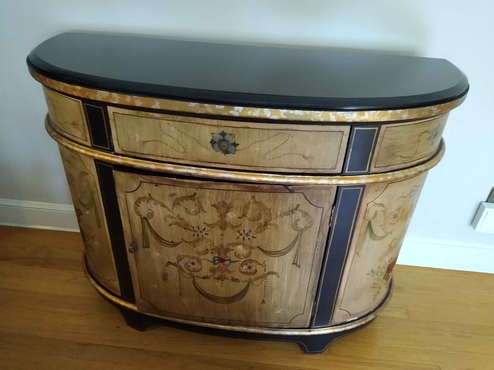 Ferguson Copeland Marble Top Demi Lune Server Sideboard Console Cabinet