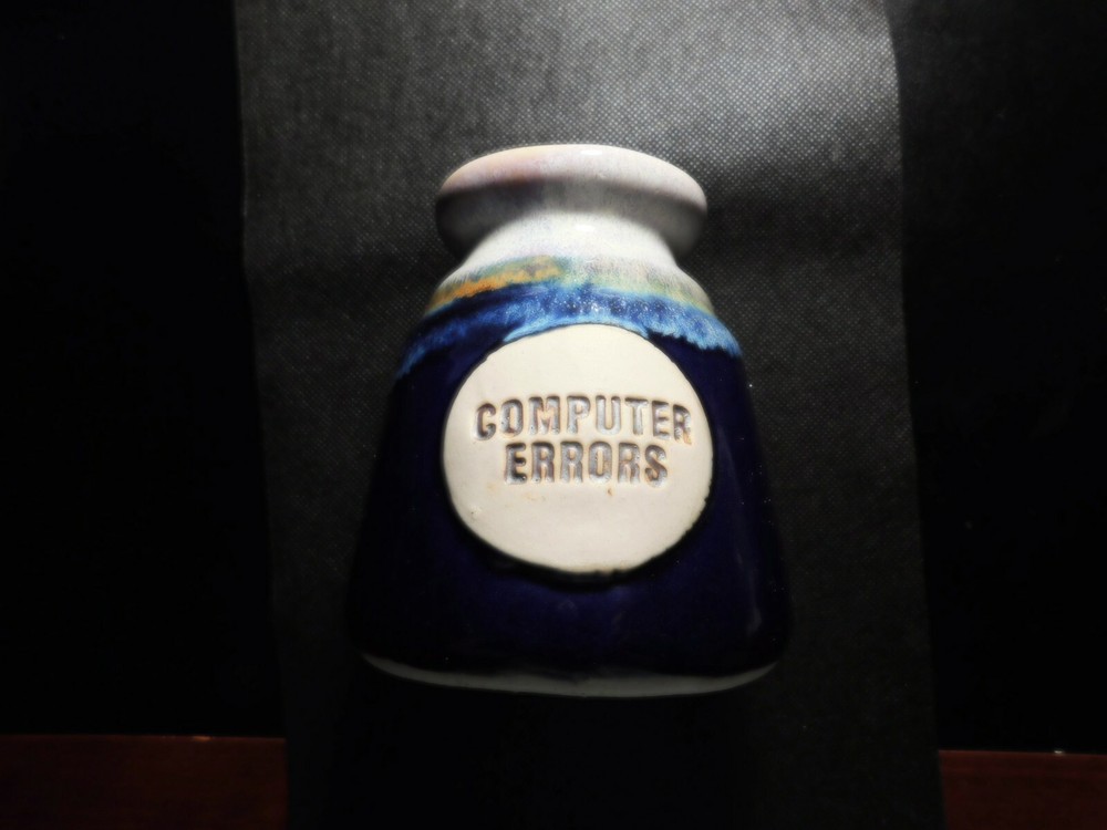 Flat Earth Computer Errors 1987 Pottery Jar dd488tnn