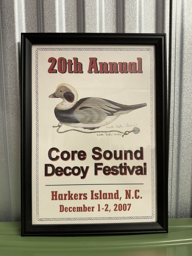 20th Core Sound Decoy Festival 2007 SIGNED Decoy by Gaskill RARE! AUTO Framed