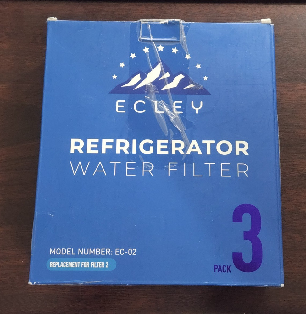3-Pack ECLEY Refrigerator Water Filter EC-02 Filter 2 New Sealed