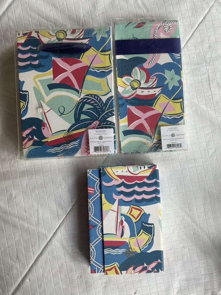 Anna Griffin Nautical Note Pad & Note Book Set⚓️⚓️⚓️