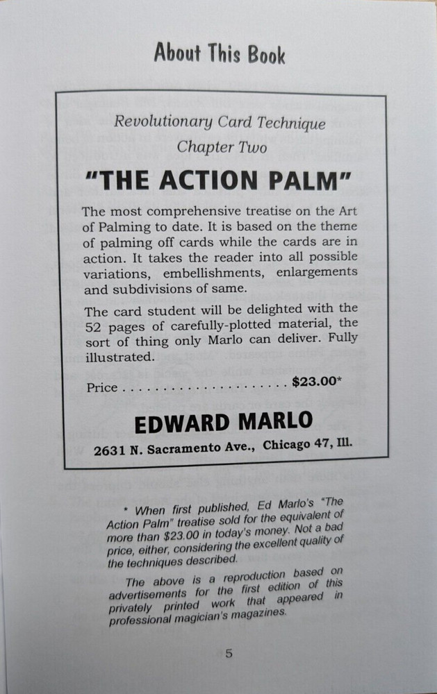Action Palm by Ed Marlo (RCT Chapter Two)