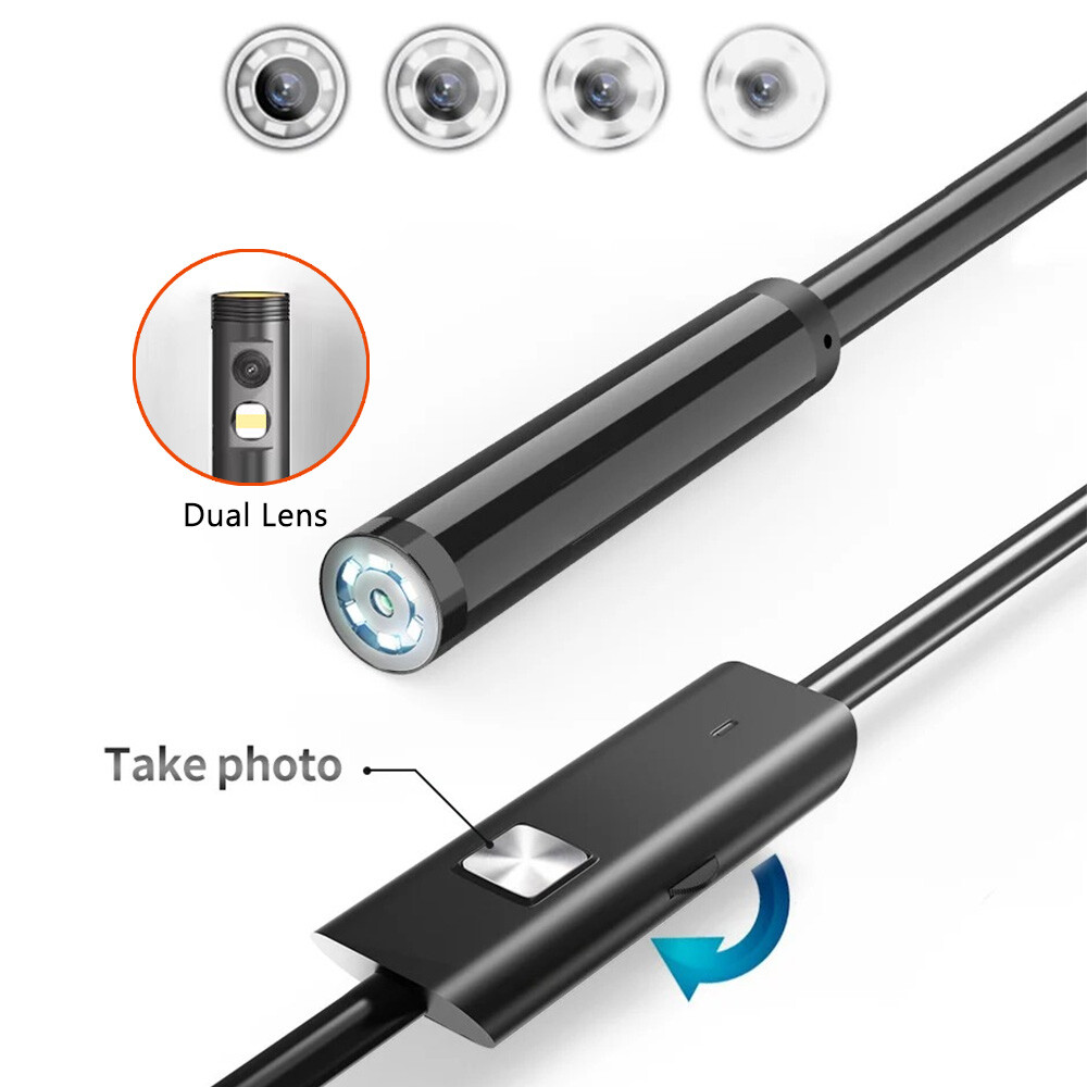 2MP Single/Dual Lens Waterproof Endoscope Camera Borescope for Iphone Android US