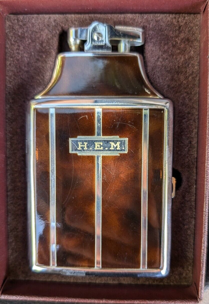 Ronson Mastercase ART DECO GEM unfired w/felt pouch and O/B