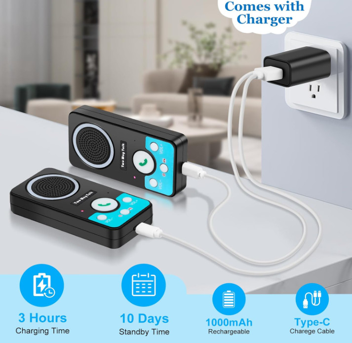 Intercoms Wireless for Home, 2 Way Audio Hands-Free Long Range Wireless Intercom