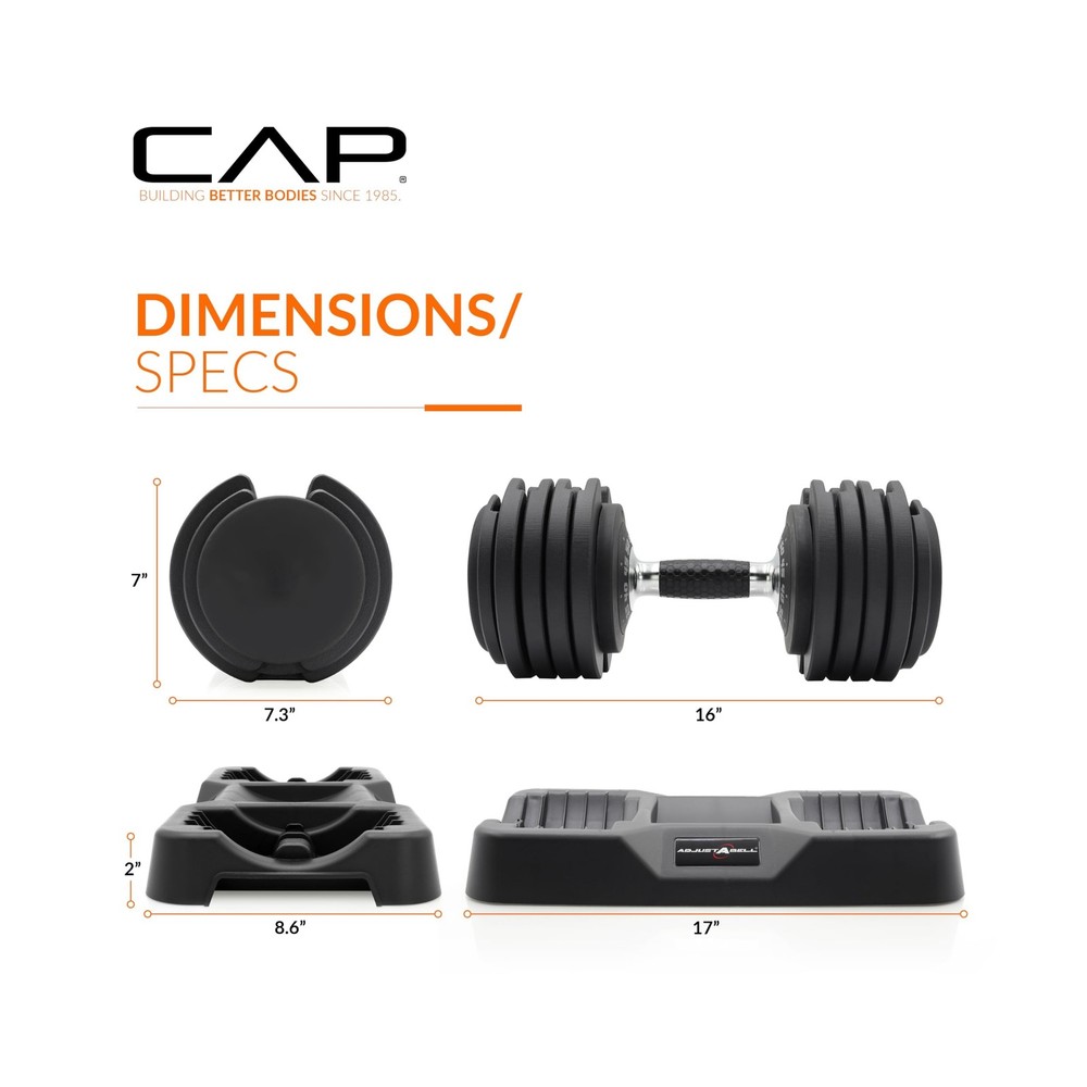CAP Barbell ADJUSTABELL Adjustable Round Dumbbell Weights - Singles... Fast Ship