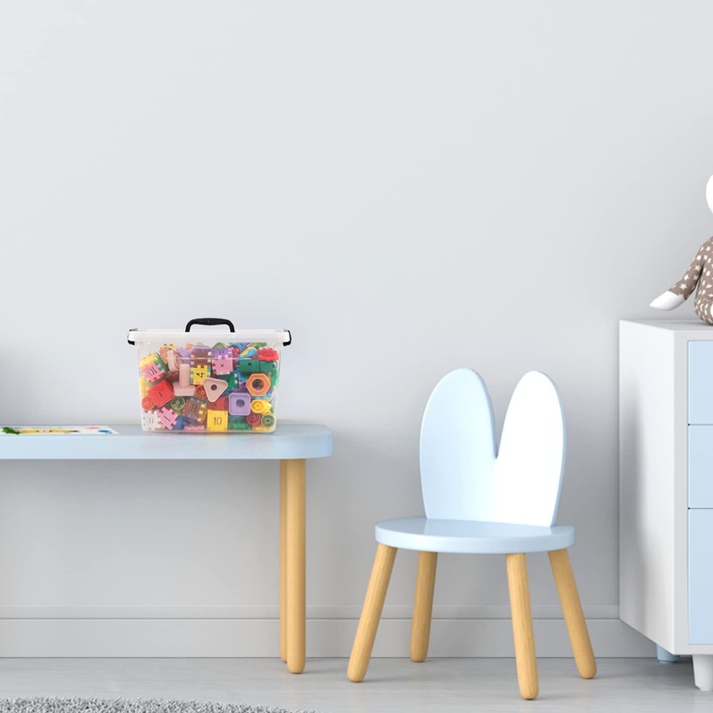 Saedy 12 Quart & 6 Quart Plastic Latching Storage Container Box with Handle, ...