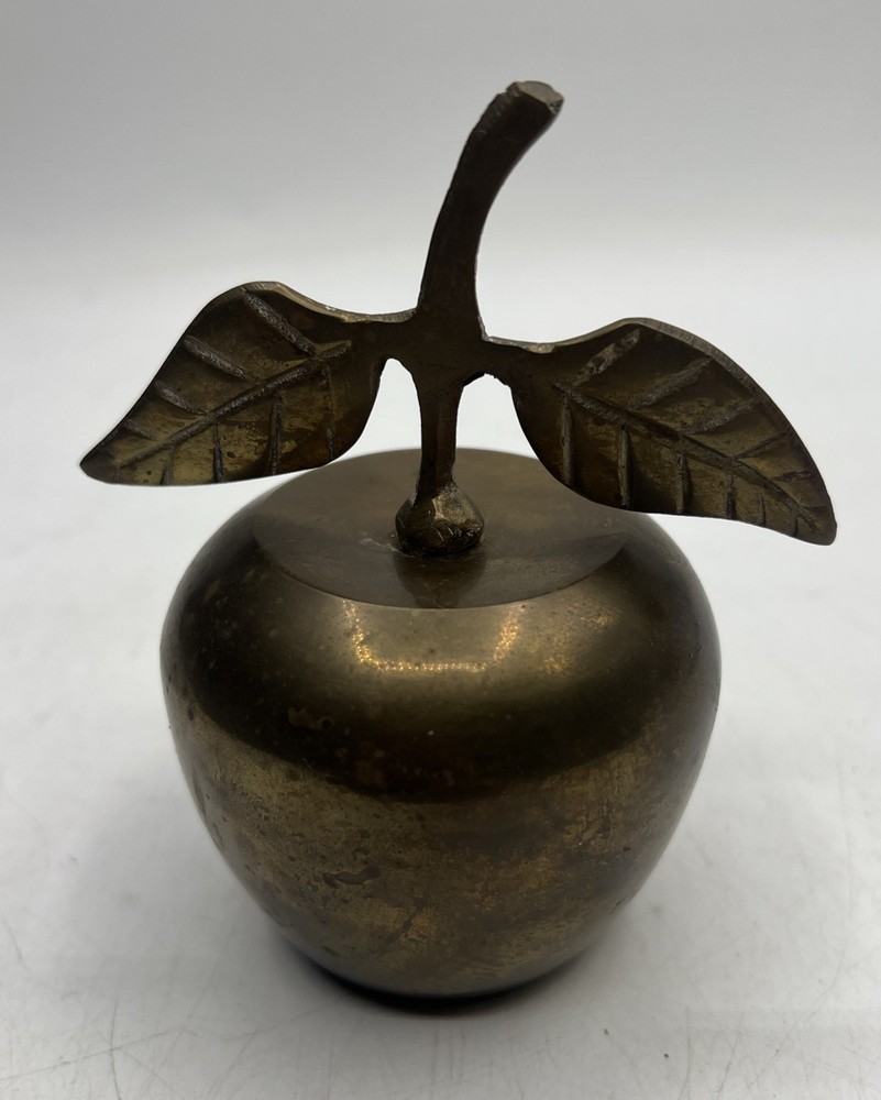 Vintage Solid Brass Apple Bell - India 4.5” With Patina