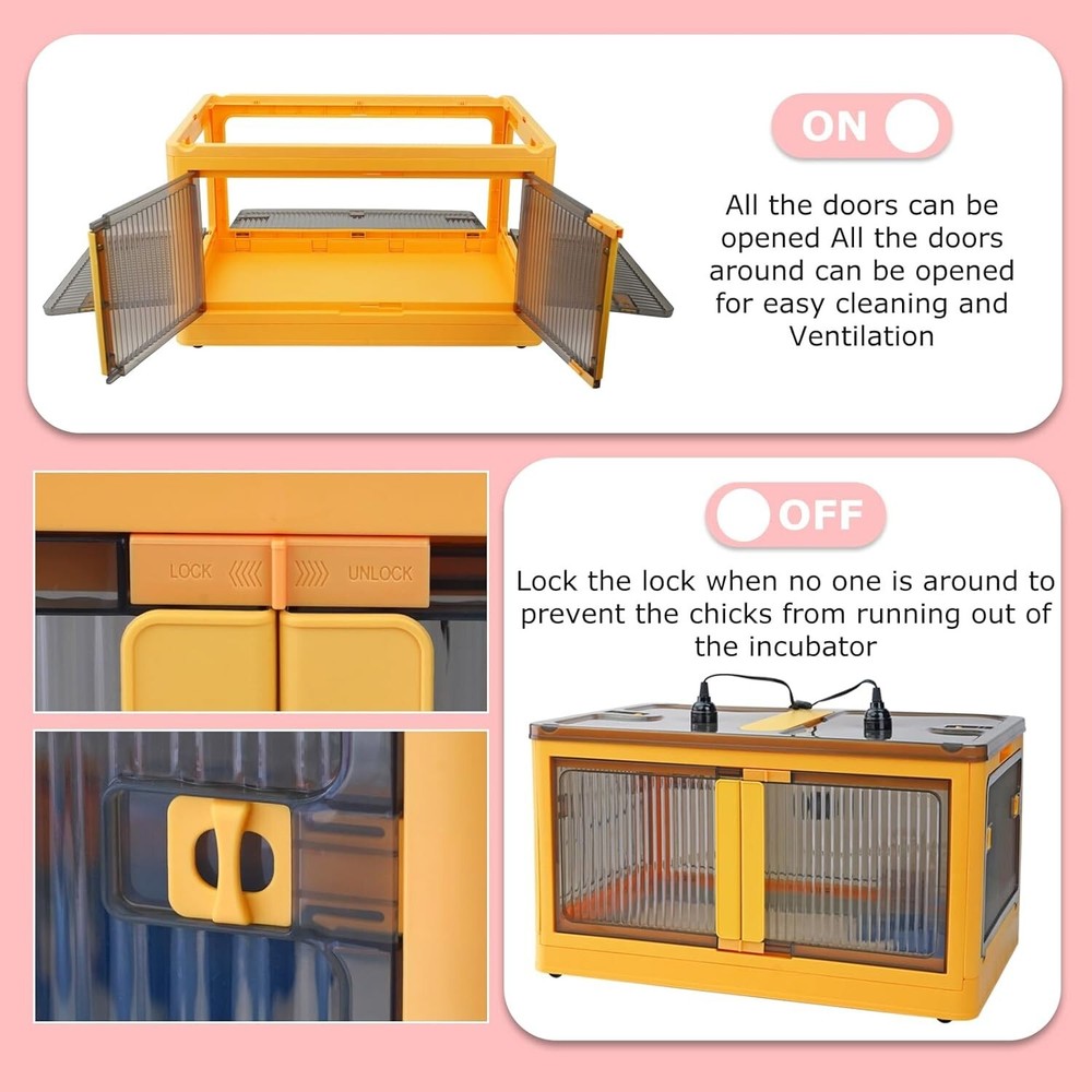 Chicken Brooder Box for Chicks Brooder Heater Chicks w/ Thermometer for 20 Ducks