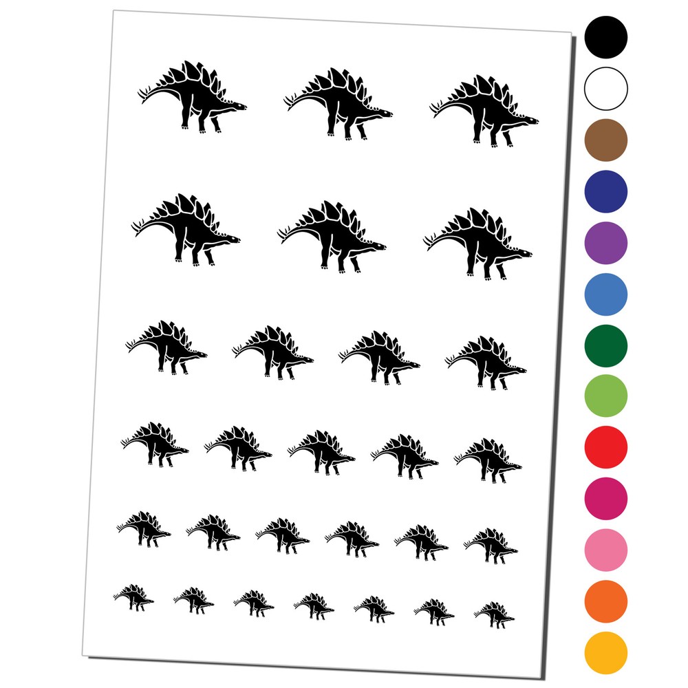 Stegosaurus Dinosaur Temporary Tattoo Water Resistant Set