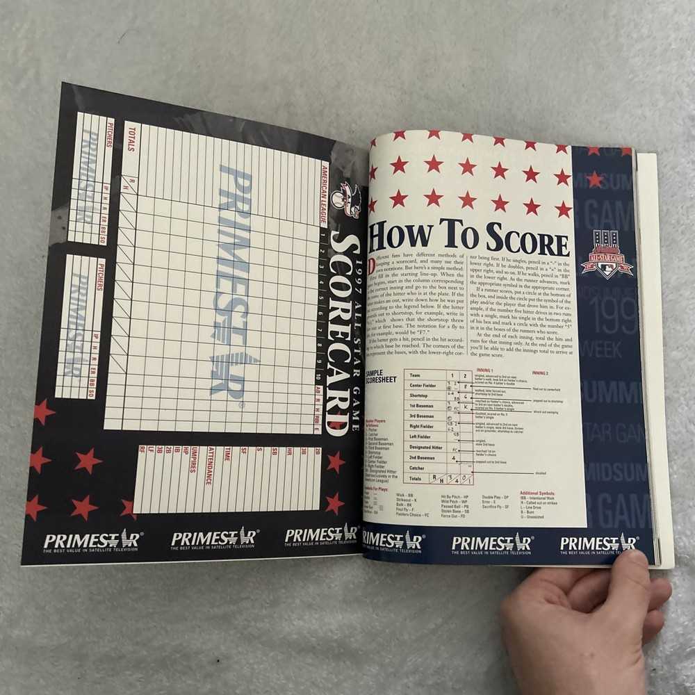 Nice 1997 All Star Game Program Cleveland Indians Excellent