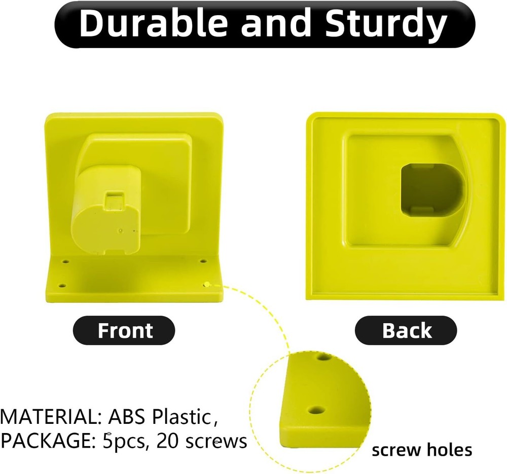 5 Packs Tool Holder Dock Mount for Ryobi 18V Drill Tools Holder Hanger