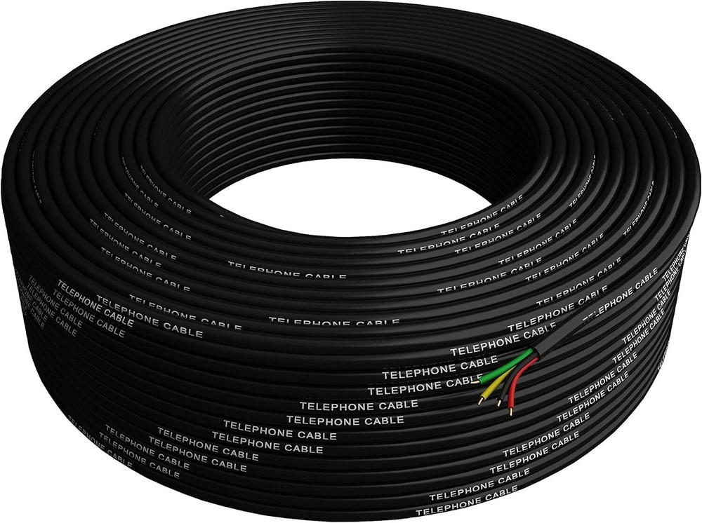 Premium 300ft Solid Copper Phone Cable - Durable 26 AWG Wire with PVC Protection