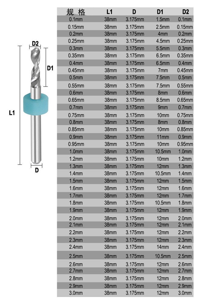10Pcs 0.1-1mm PCB Print Circuit Board Carbide Micro Twist Drill Bits Set Tools