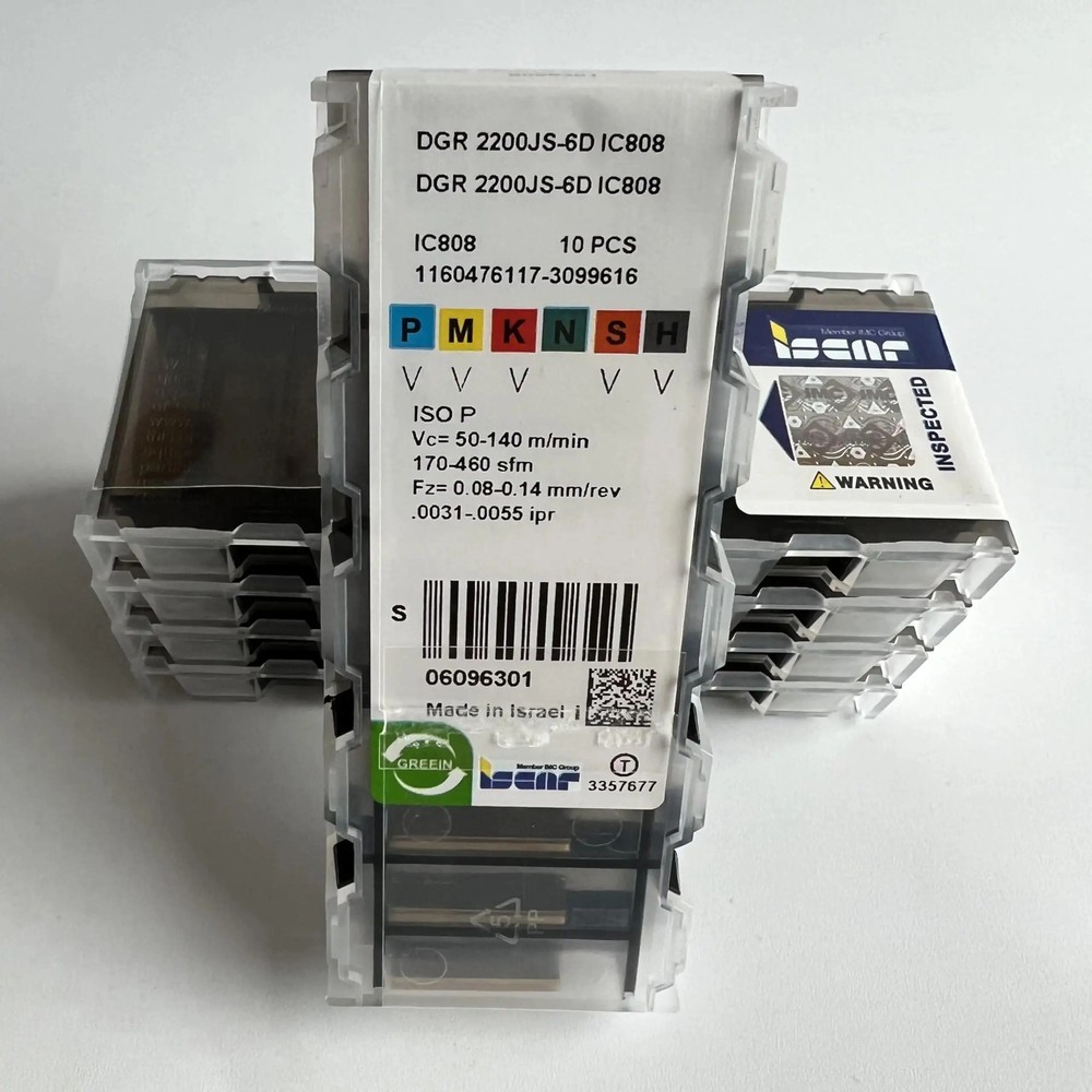 ISCAR / DGR2200JS-6D IC808 / Industrial indexable Carbide Inserts 10 Pcs