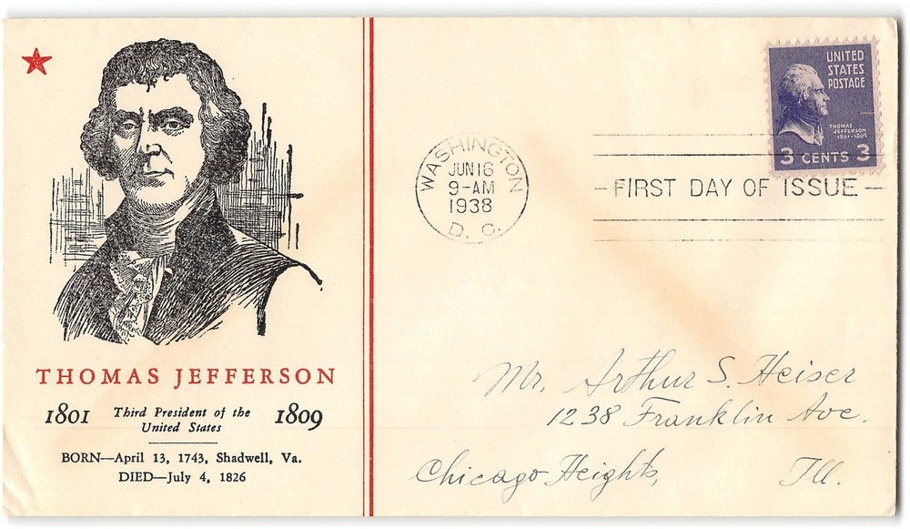 US #806 Prexy FDC, 1938