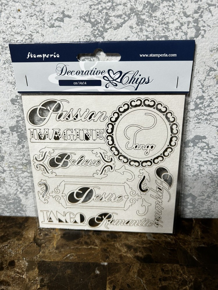 Stamperia Decorative chips light chipboard