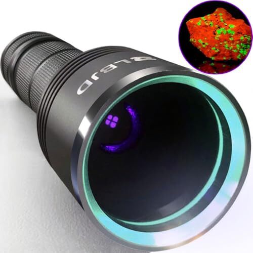 Light UV Flashlight, 365NM Rechargeable 4 Core Chip (High Power) Black
