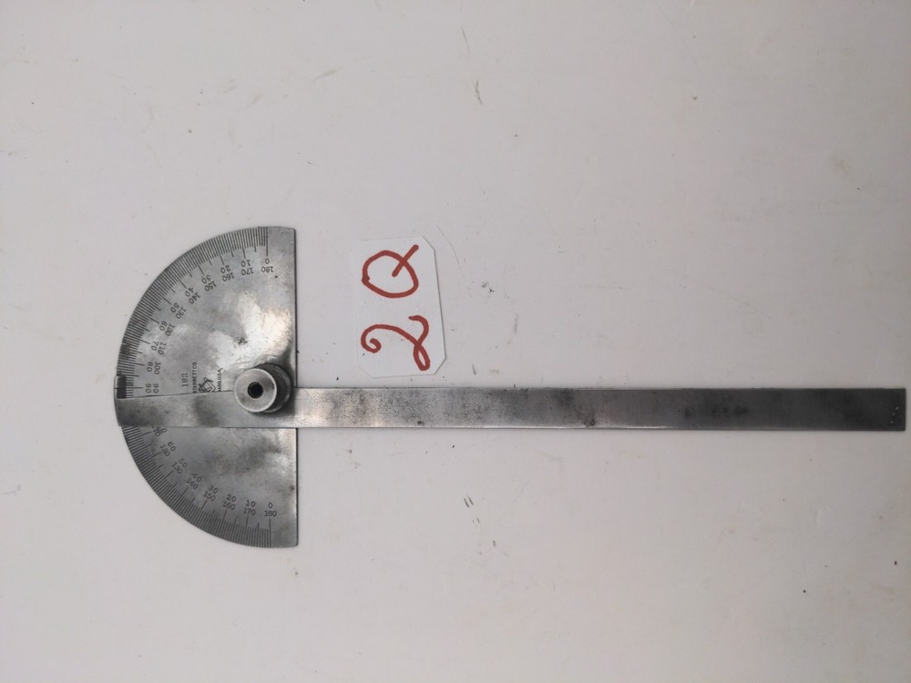 Vintage Starrett 182 Steel Protractor