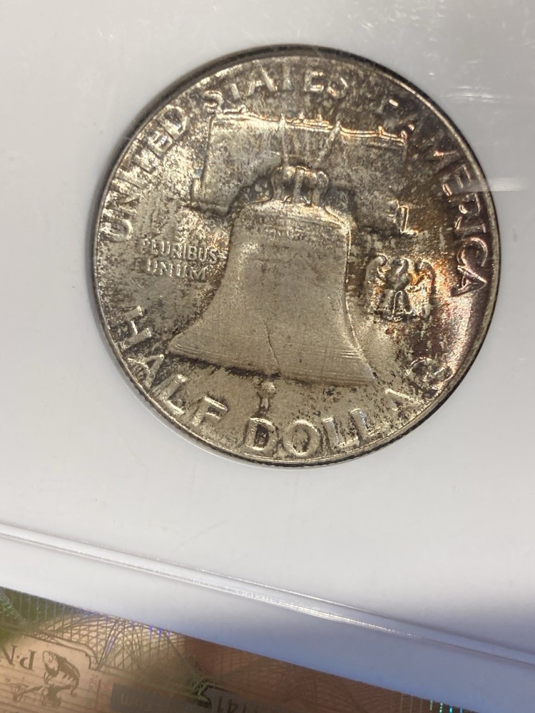 1957 Franklin Half Dollar NGC MS64 CAC Original Toned