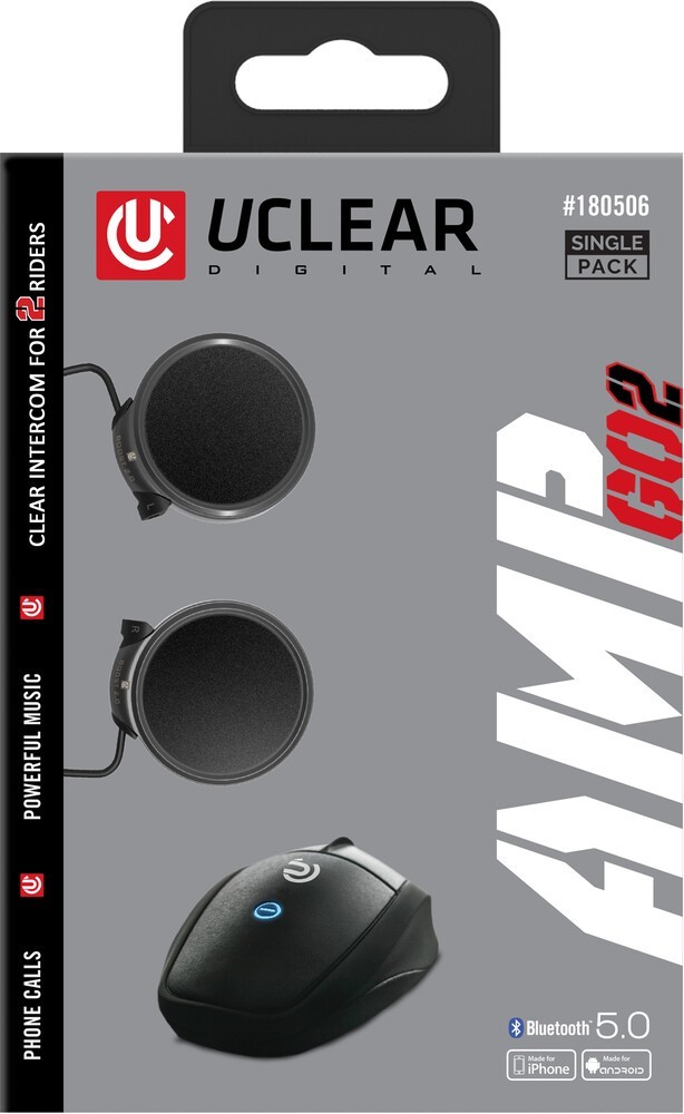 UCLEAR AMP GO2 BLUETOOTH COMMUNICATOR - UPTO 800/YARDS RANGE & 12 HOUR BATTERY