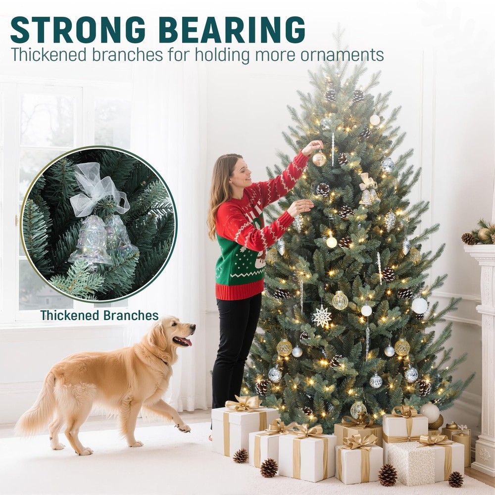 YITAHOME 6FT Prelit Blue Spruce Christmas Tree with Remote, 6ft,
