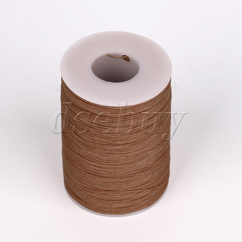 120M 0.5mm Waxed Polyester Round Twisted Cord String Light Brown Thread Line
