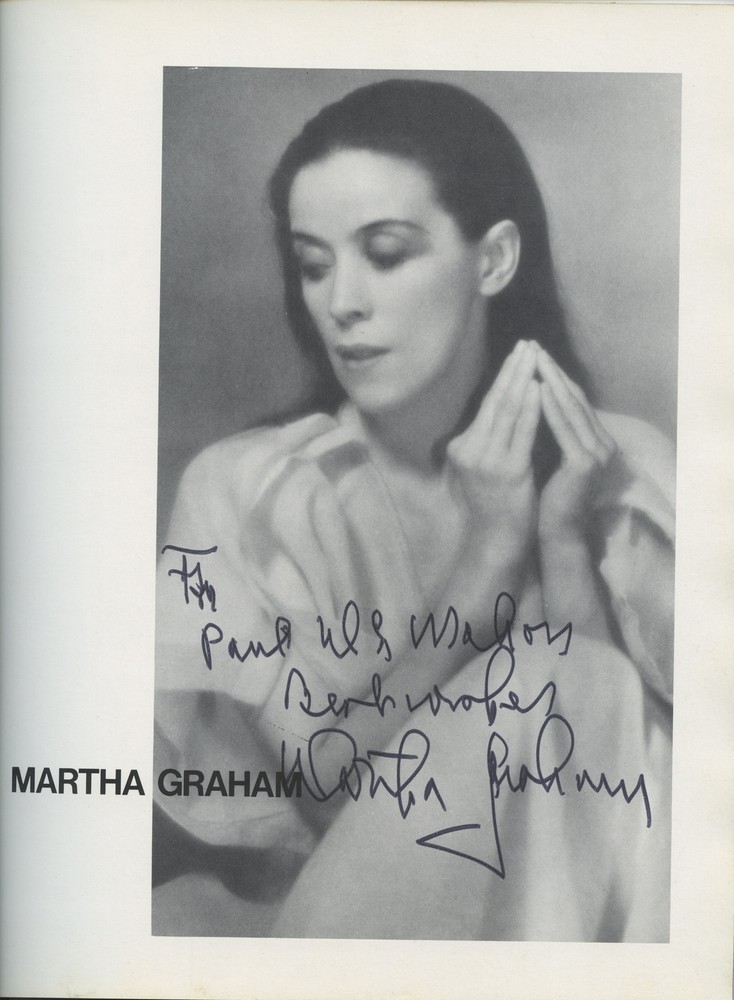 Martha GRAHAM (1894–1991): Signed Souvenir Program (DANCE) (CHOREOGRAPHY)