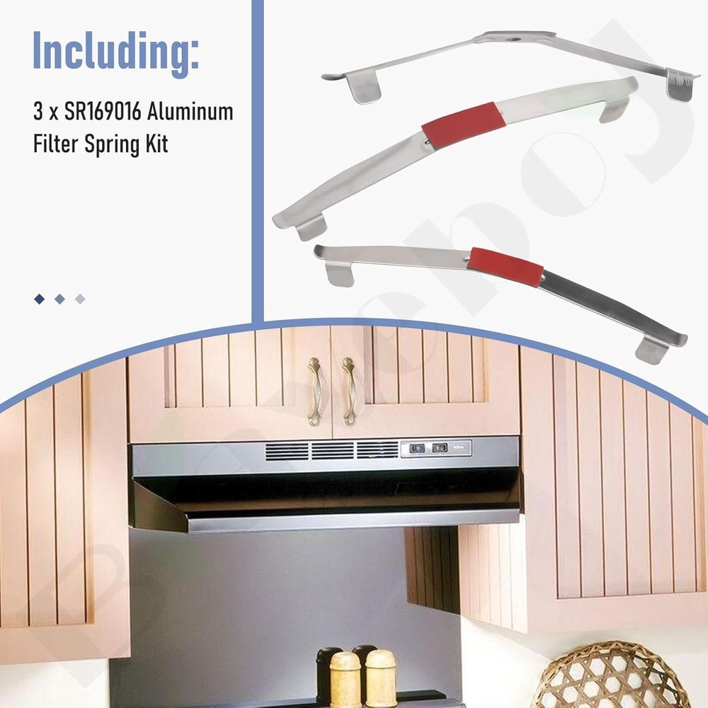 3 PACK FOR BROAN ALUMINUM FILTER SPRING KIT SR169016 W
