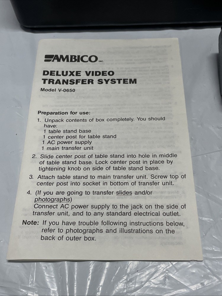 AMBICO Deluxe Video Transfer System V-0650
