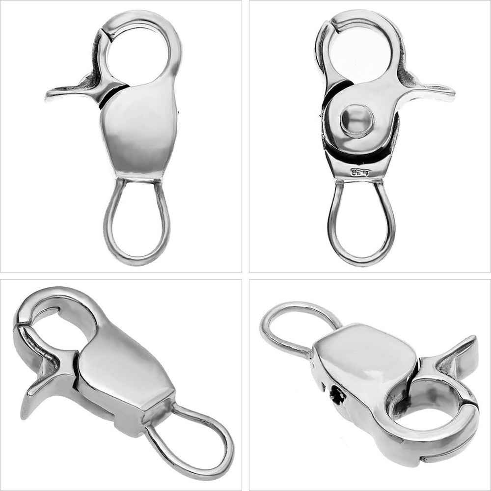 Sterling Silver 925 Lobster Clasp Key Ring Keychain Hook