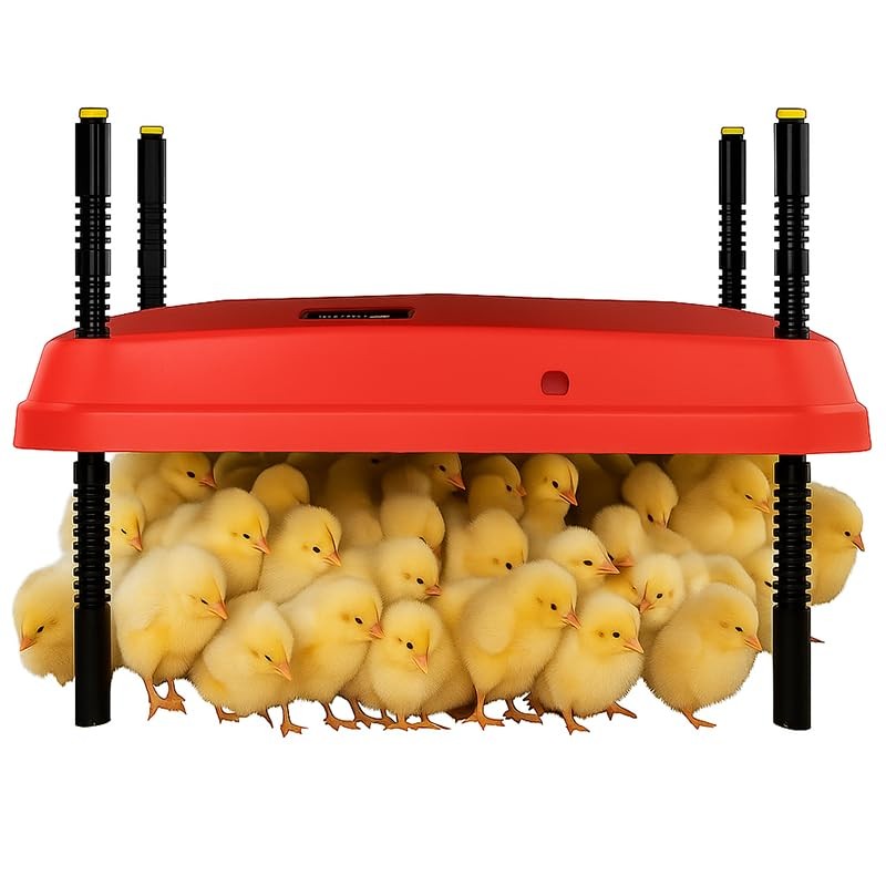 Adjustable 16x16 brooder Heating Plate for Baby Chicks, Providing Constant, red