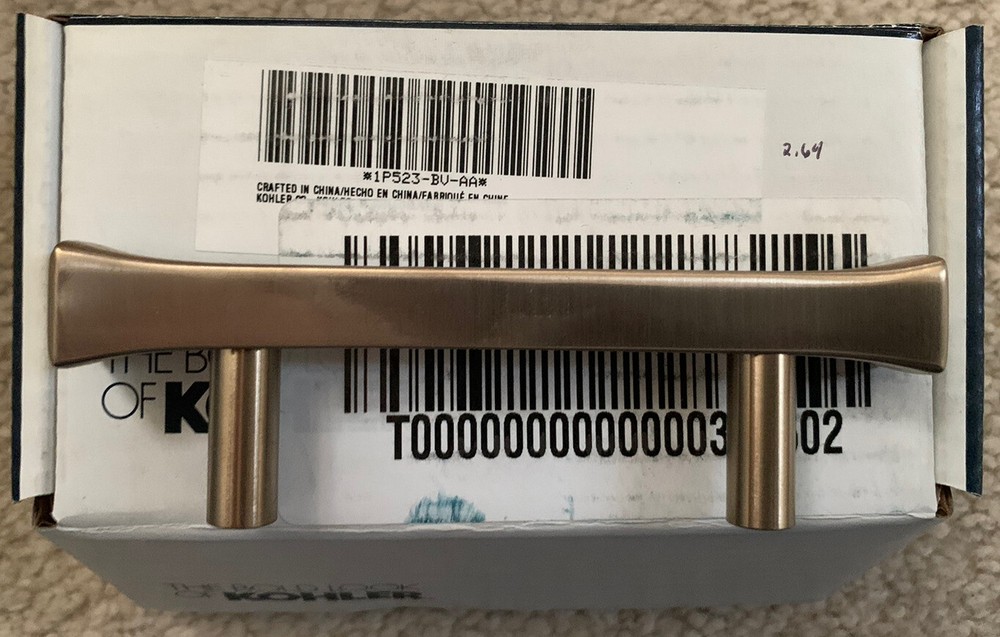 Kohler K-523-BV, Vibrant Brushed Bronze Cabinet Pull