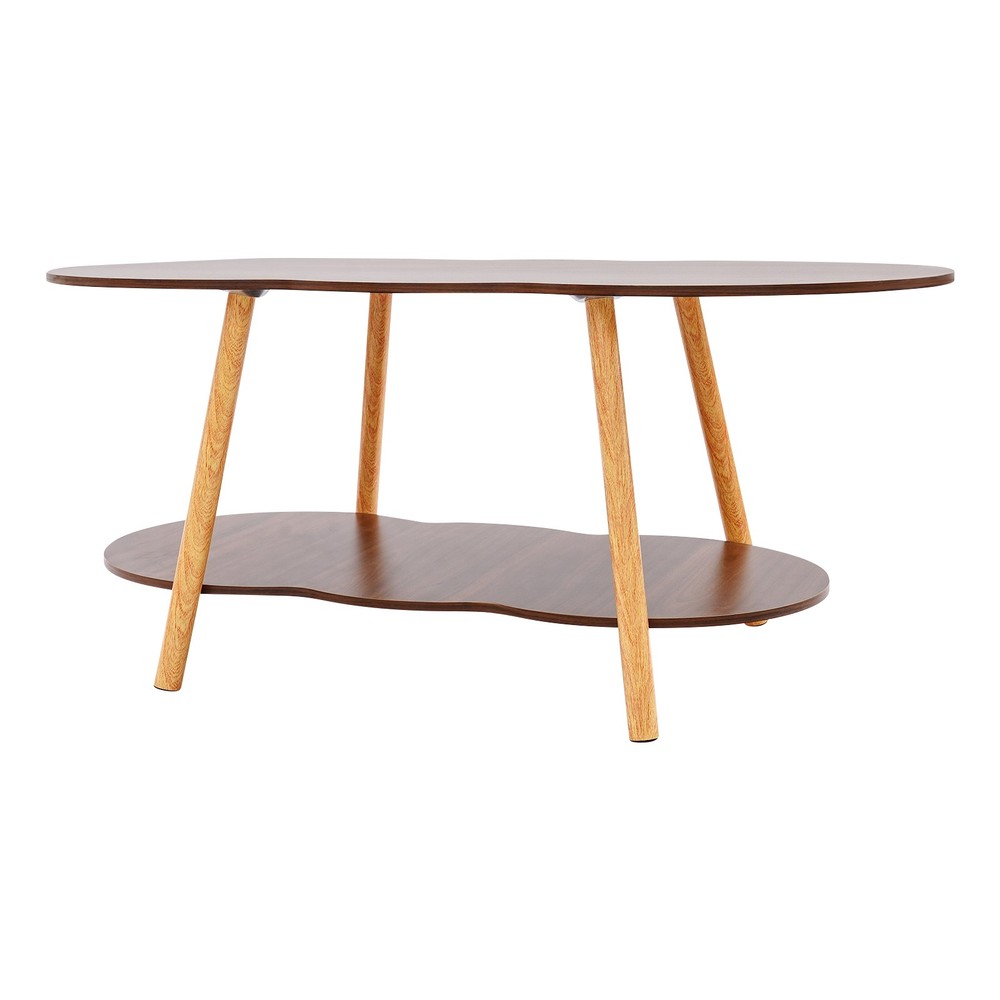 2 Tier Cloud-shaped Sofa Table Modern Coffee Table End Table for Home Office