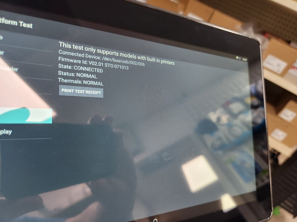 NCR 7744-1012-8801 Android Tablet Touch POS / Built-In Printer, Card Reader