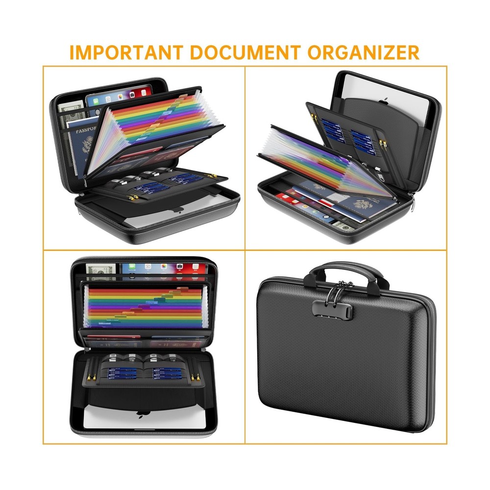 DocSafe Fireproof File Organizer with Lock, Hard-Shell Case Firepro... Fast Ship