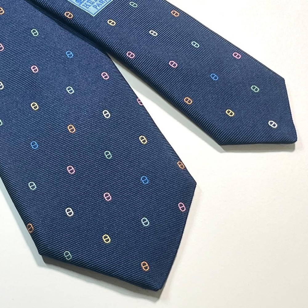 Good Condition HERMES Tie Maillon Multicolor