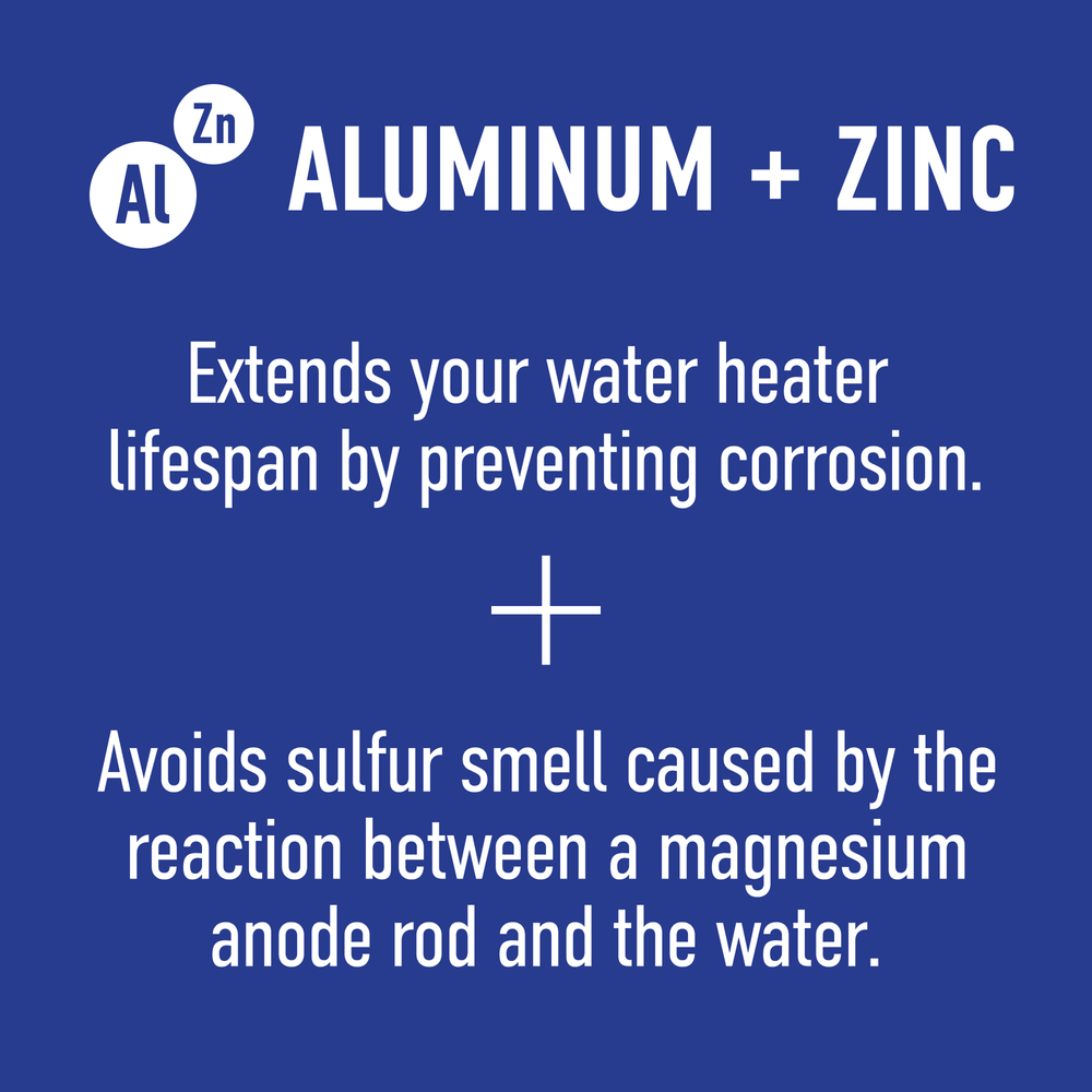 AR145 Segmented Aluminum Zinc Outlet Anode Rod, 3″ Nipple (.750″ x 3/4″ x 50″)