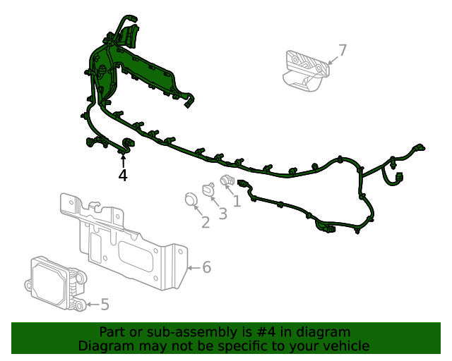 Genuine GM Front Object Alarm Sensor Wiring Harness 84813509