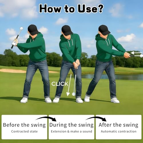 Retractable Golf Swing Training Aid, Golf Grip Trainer for Warm-up, Right