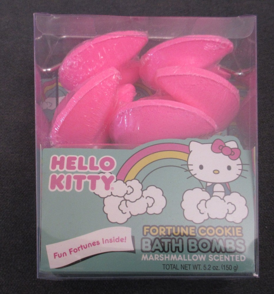 Hello Kitty Fortune Cookie Bath Bombs Marshmallow Scented - 5oz NIB