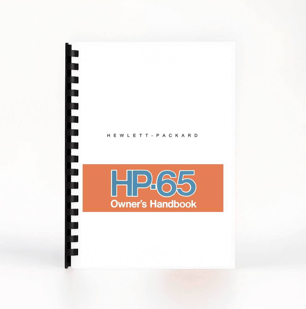 Hewlett Packard HP-65 Calculator Manual – Half-Letter Size