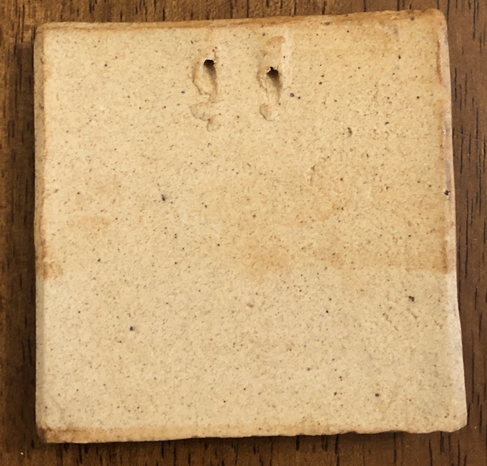 Glazed Pottery Ceramic Small Tile White Bunny Rabbit 2.5 In
