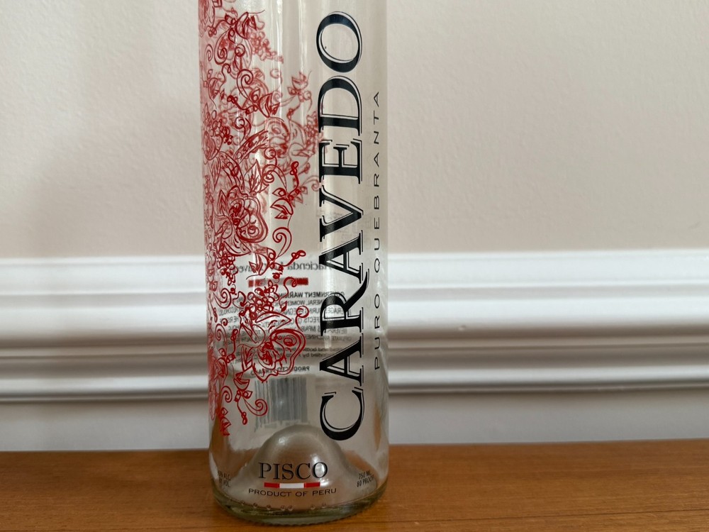 Pisco, Caravedo, Puro Quebranta 750 ml empty bottle