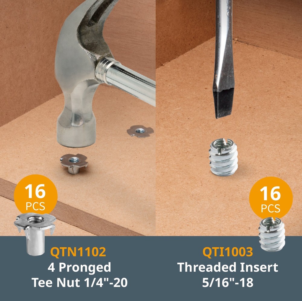 128 piece Jig Fixture T-Track Hardware Kit 5/16-18 Threads, Knobs (71128)
